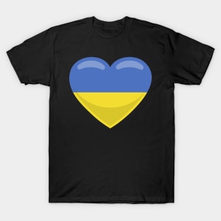 Ukraine Flag Heart T-Shirt